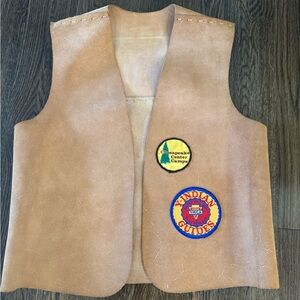Vintage YMCA Y Indian Guides Leather Vest Patches 70s See Measurements
